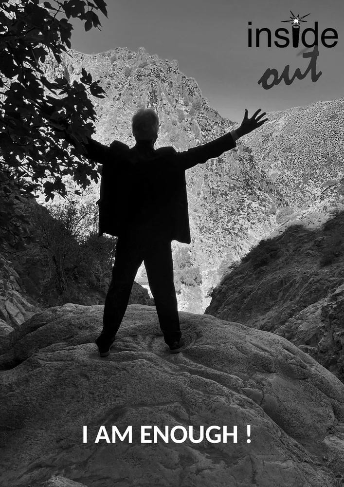 The words “I am enough” encountered on the journey.