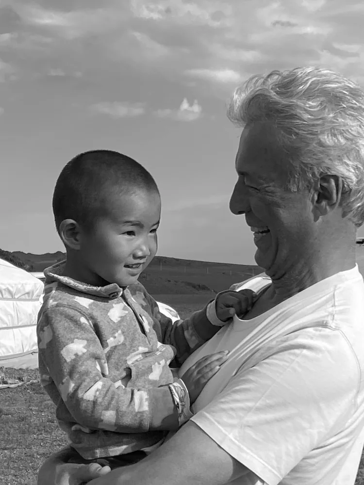 Meeting a child and sharing a look.
