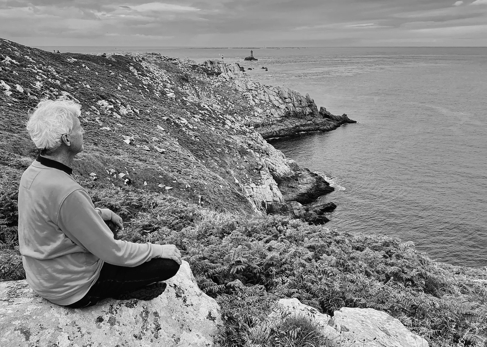 Contemplating the landscape of Brittany.